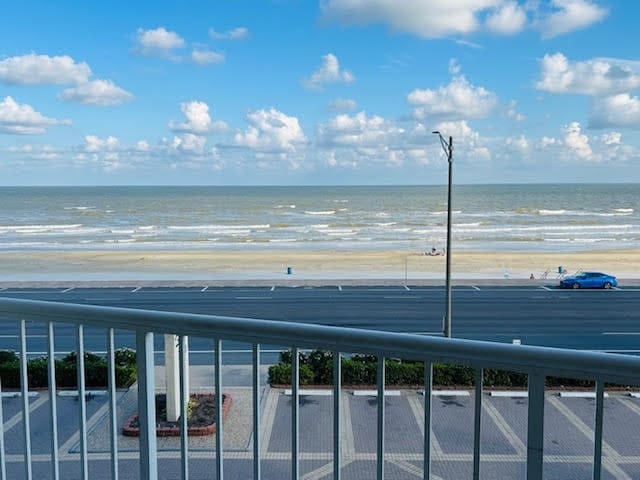 property view of water with a beach view