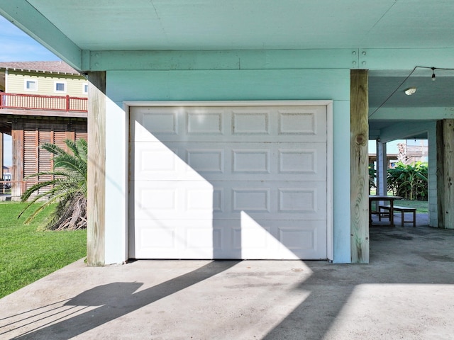 view of garage