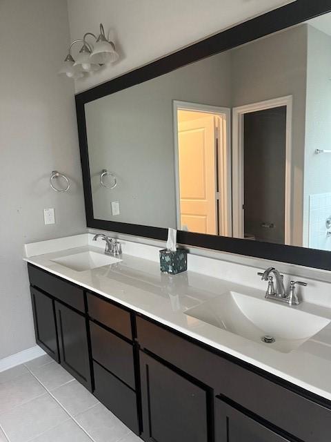 bathroom featuring vanity and tile patterned floors