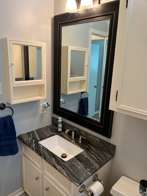 bathroom with vanity and toilet