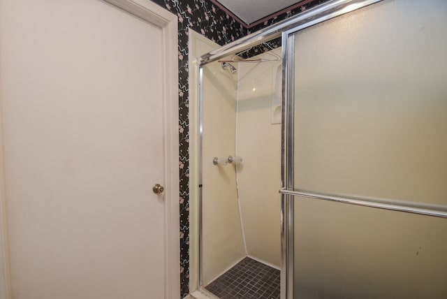 bathroom featuring walk in shower