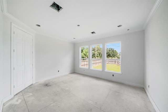 16518 Boston Post Rd, Cypress, TX 77429 - unfurnished bedroom with crown molding, a closet, and recessed lighting