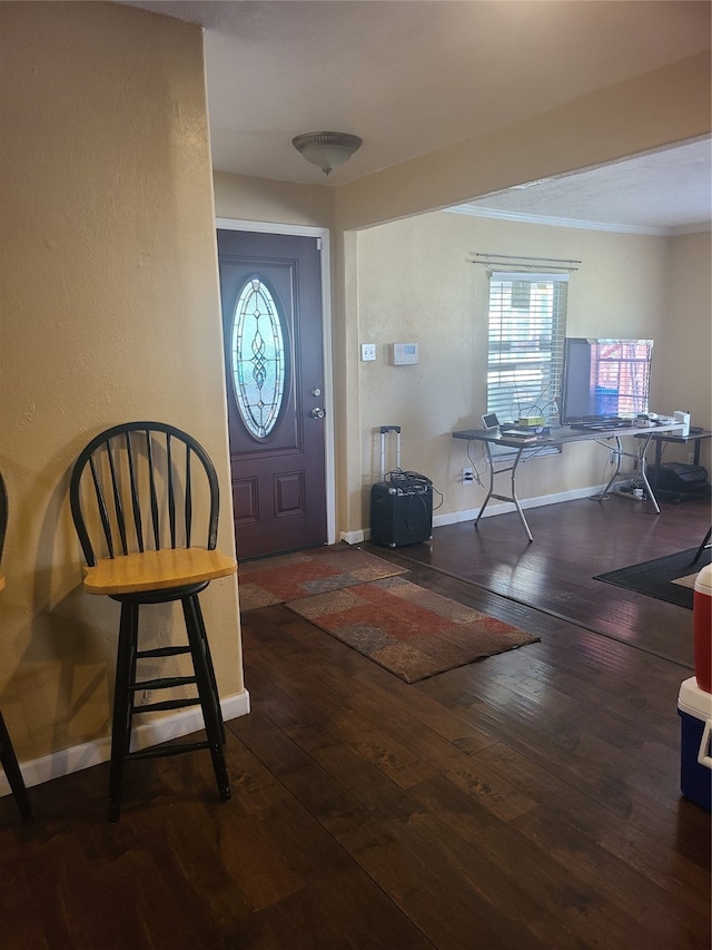 foyer featuring dark hardwood / wood-style flooring