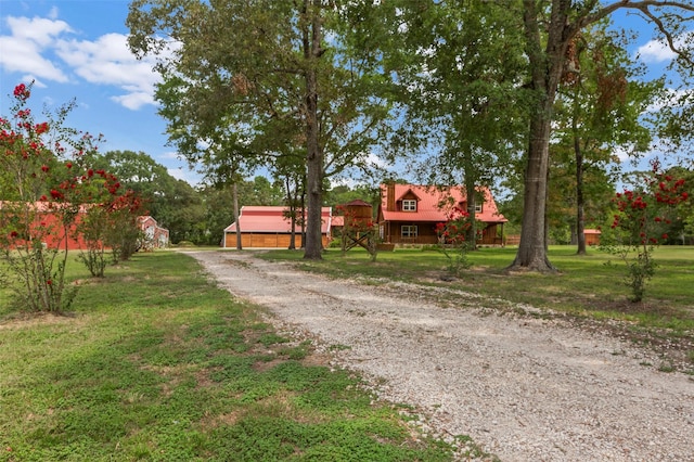 view of front of house with a front lawn