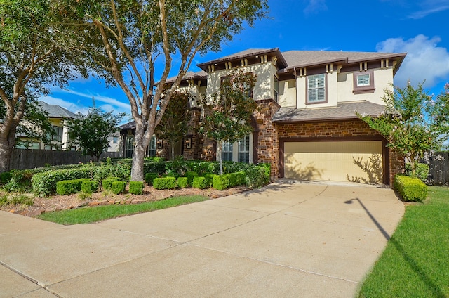 view of front of home with a garage