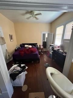 301 Vincent St, Houston, TX 77009 - bedroom with wood finished floors and ceiling fan