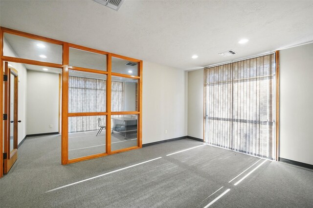 spare room with carpet floors and a textured ceiling