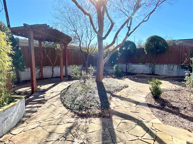 view of patio with a pergola