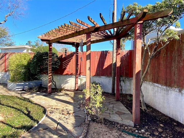 exterior space featuring a pergola