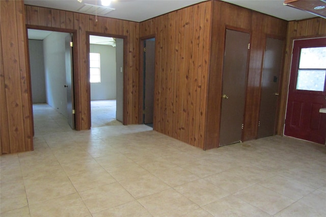 entrance foyer with wooden walls