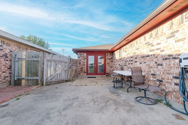 view of patio with french doors