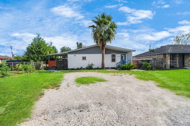 exterior space with a lawn