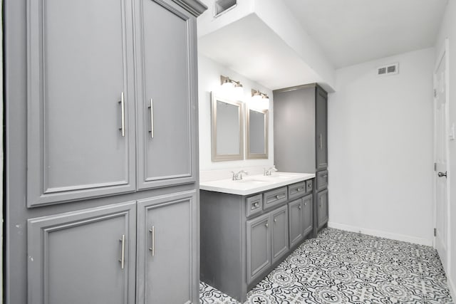 bathroom featuring vanity and tile patterned floors