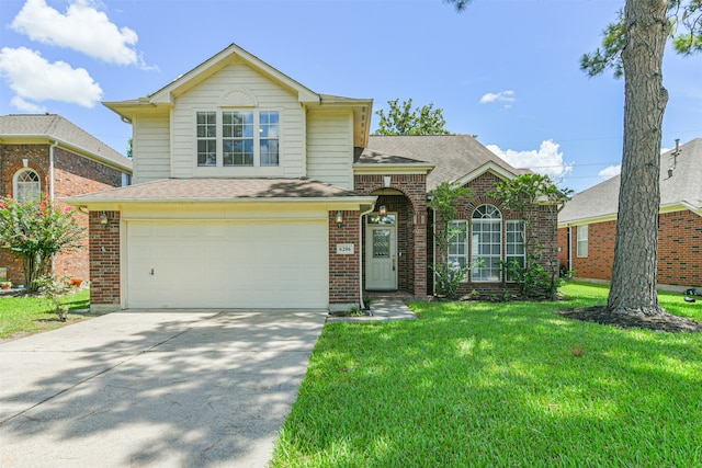 front facade with a front yard