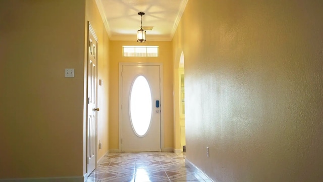 entryway with ornamental molding