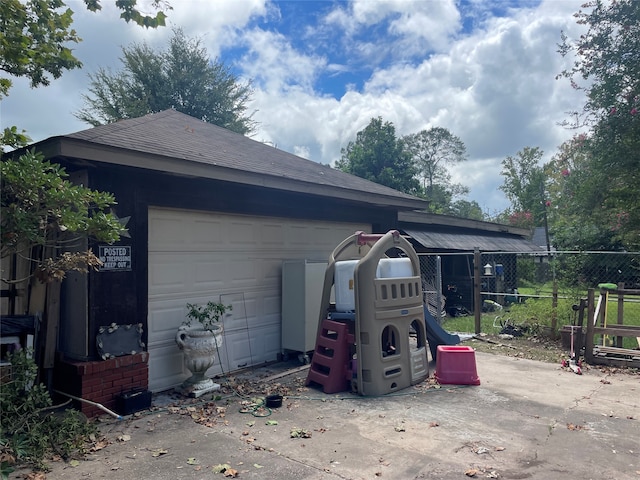 view of garage