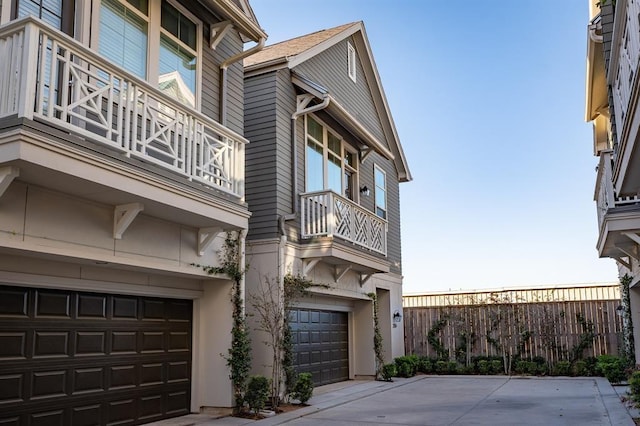 exterior space with an attached garage and driveway