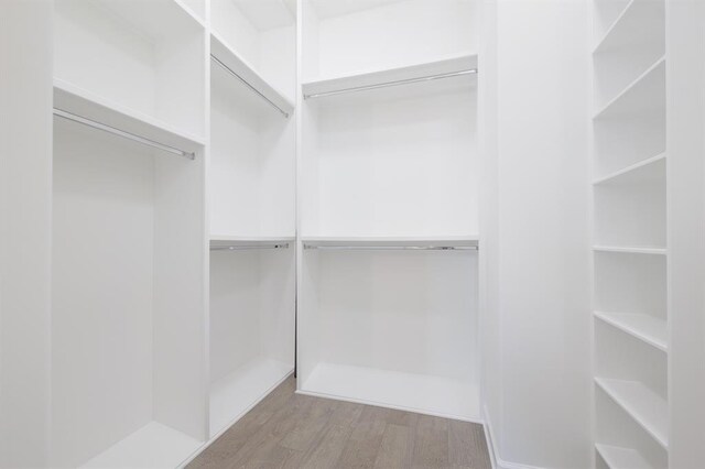 spacious closet with light wood-type flooring