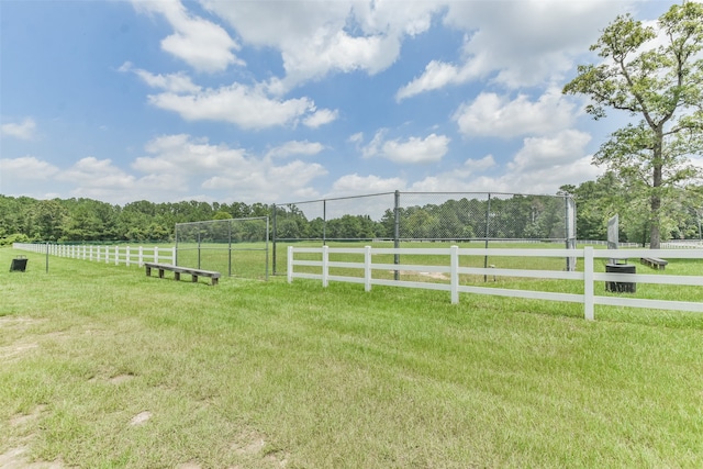 view of yard featuring a rural view