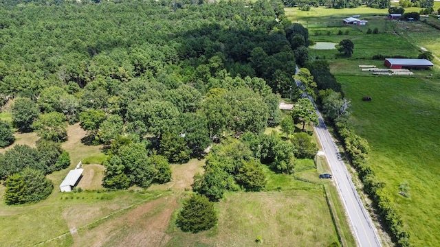 drone / aerial view with a rural view