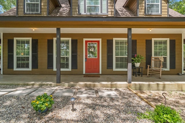 property entrance with a porch