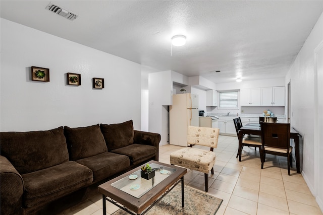 view of tiled living room