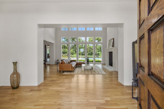 foyer featuring light wood-type flooring