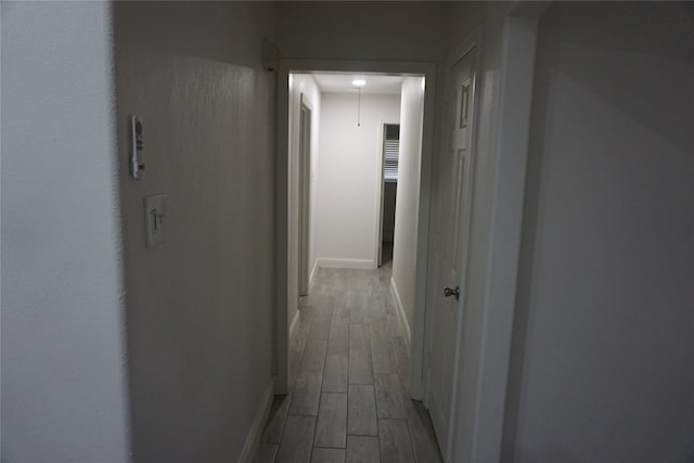 hallway featuring hardwood / wood-style flooring