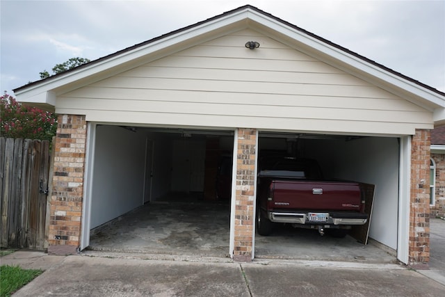 view of garage