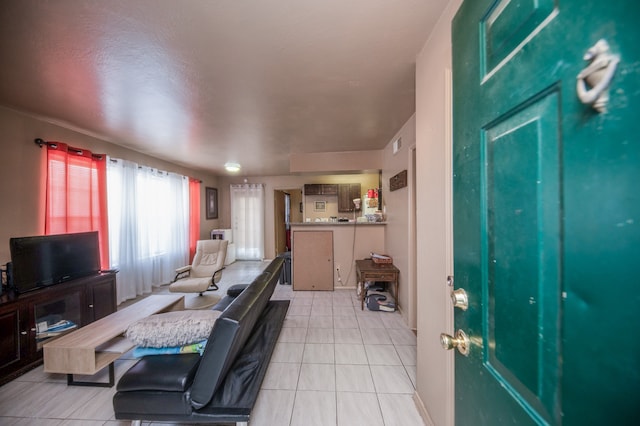 view of tiled living room