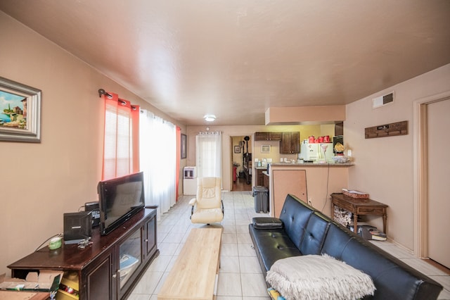 view of tiled living room