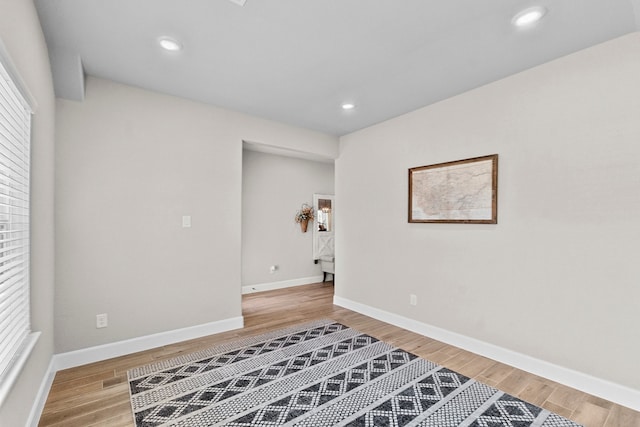 sitting room featuring light hardwood / wood-style flooring