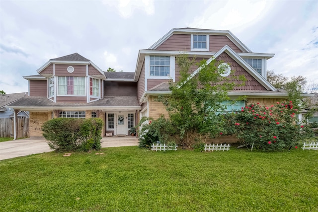 view of front of house featuring a front yard