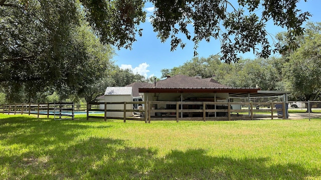 exterior space with an outbuilding