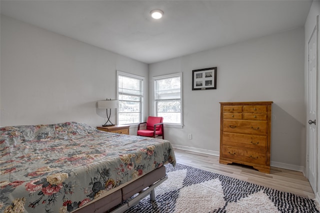 bedroom featuring light hardwood / wood-style flooring