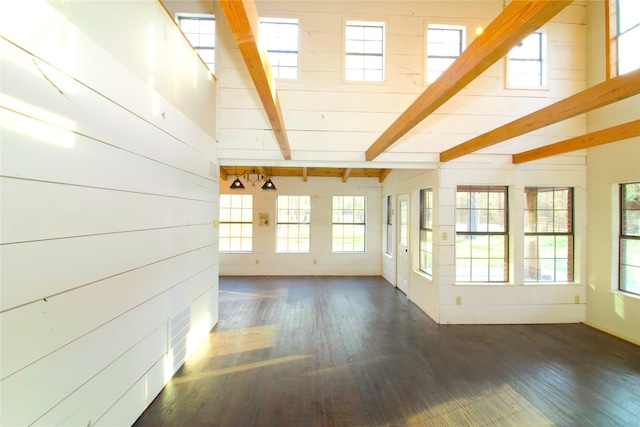 interior space with a wealth of natural light and beam ceiling