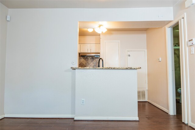 kitchen featuring sink, tasteful backsplash, and wood-type flooring