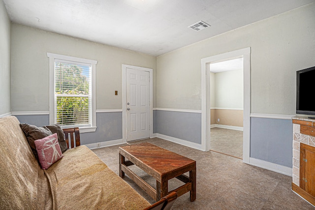 view of tiled living room