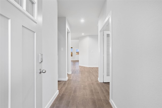 hall featuring hardwood / wood-style floors