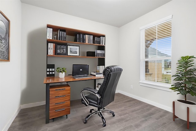 office featuring dark hardwood / wood-style floors