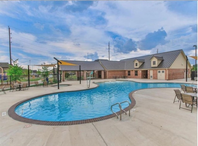 view of pool featuring a patio area