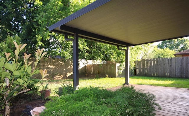 view of yard featuring a deck