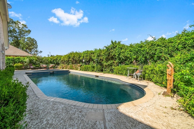 outdoor pool featuring a patio