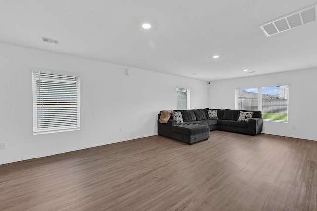 living room featuring hardwood / wood-style flooring