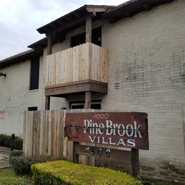 view of community sign