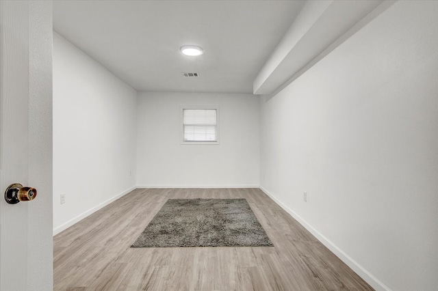 empty room featuring light wood-type flooring