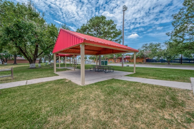 view of property's community featuring a gazebo and a yard