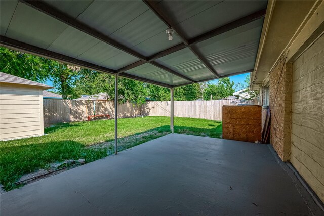 view of patio featuring a fenced backyard