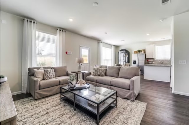 living room featuring hardwood / wood-style flooring