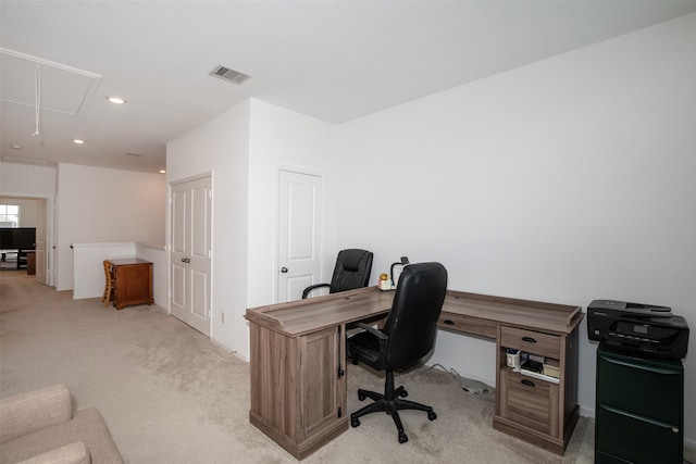 view of carpeted office